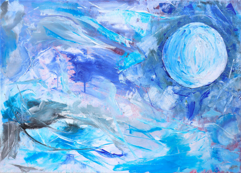 Andrea Houšková - abstraktní malba - Modrá